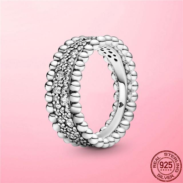 Pierścionek damski 2022 nowy srebro 925 błyszczące i polerowane linie palec serdeczny dla kobiet ślub biżuteria zaręczynowa prezent Anel