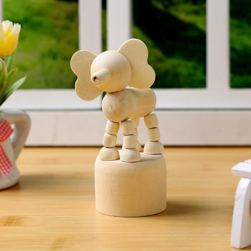 Handmade Wooden Articulated Puppet Ornament - DIY Craft Gift for Desktop Decoration