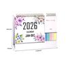 Jan. 2026 - Dec. 2026 2026 Flower Calendar Daily Study Foldable English Calendar Colorful Planning Double-coil Calendar Office