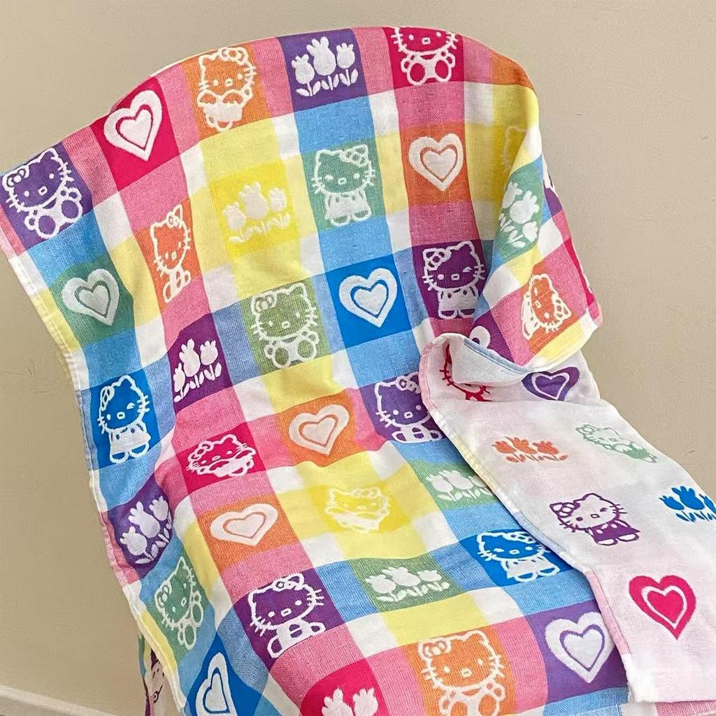 Extra Large Cotton Gauze Cartoon Bath Towel - Soft, Quick-Drying for Adults & Kids