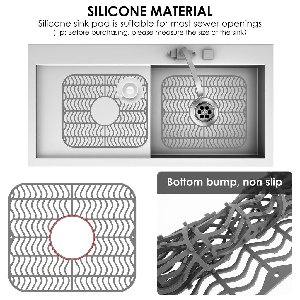 4Pcs Silicone Drain Pad Drying Mat Pots Dish Drain Mat Sink Protector Mats For Kitchen Tableware Non-slip Anti-scald Coaster