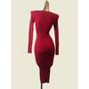 Square Collar Elegant Autumn and Winter Inner Wear Knitted Long Dress Foreign Trade Original Order Sexy New Year Atmosphere Banquet Sheath Base Skirt