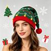 Gorro Festivo de Tricô com Pom-Pom de Papai Noel - Gorro de Natal Aconchegante para Pais e Filhos