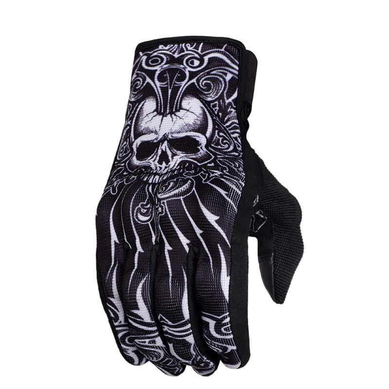Lishi Herren Sommer Totenkopf Fahrradhandschuhe