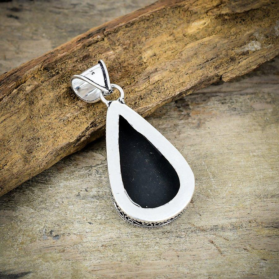 Abalone Shell Gemstone Handmade 925 Sterling Silver Jewelry Pendant 2.21" M-180