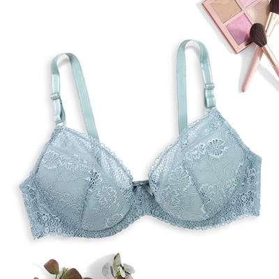 Sous-vêtements ultra-fins pour femmes, soutien-gorge en dentelle en maille respirante avec fil, Lingerie florale de couleur unie, bonnet 34 36 38 C
