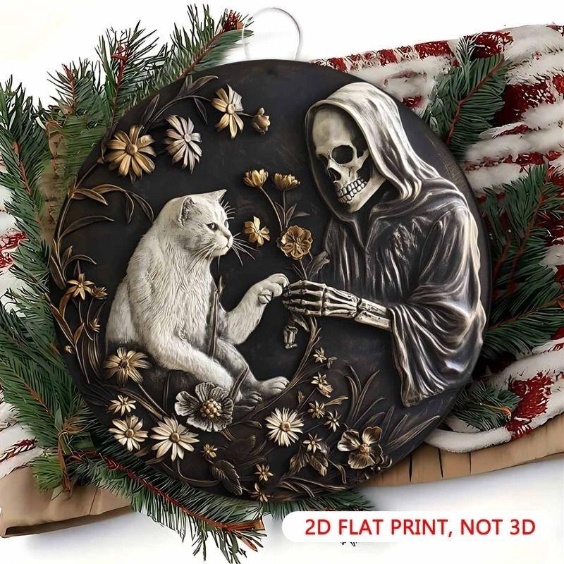 2D Flat Hanging Decorative Metal Sign Hand Painted Art