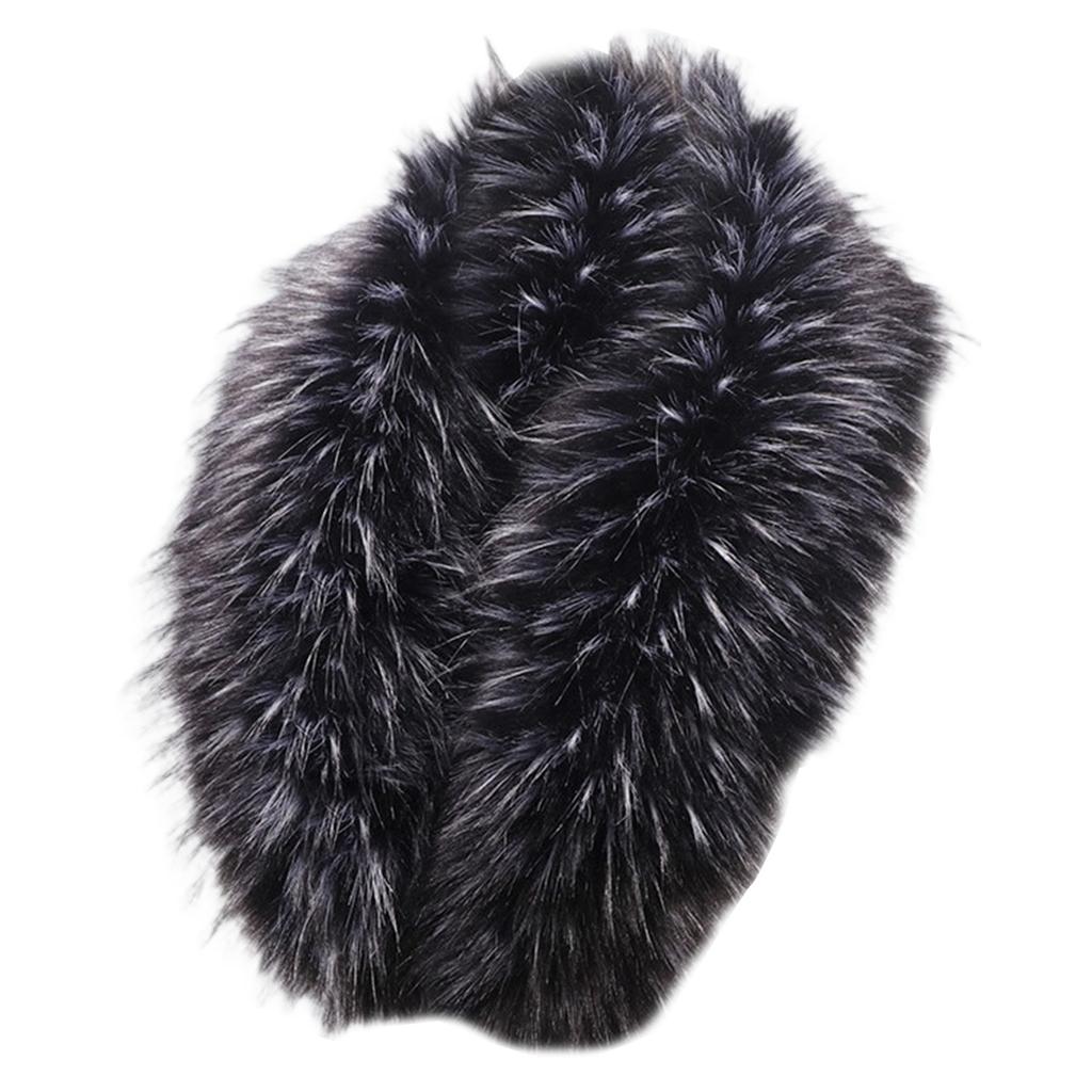 Women's Furry Plush Collar Trim for Hood Replacement Shawl Large Scarf Wrap Stoles Winter Neck Warmer Coat Accessory