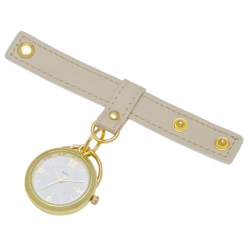 Fieldwork Women's Analog Pocket Watch with Leather Strap, Rollin White, MKK2510-1