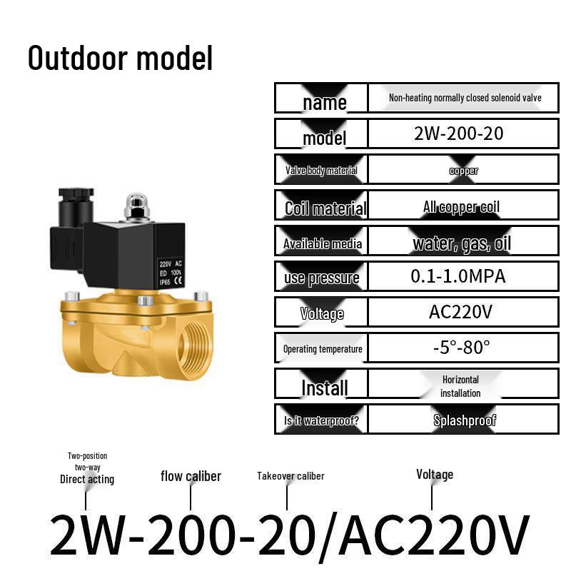 Válvula Solenoide Eléctrica - 1 Pulgada, 4 Puntos, Normalmente Cerrada, 12V/24V/220V Control de Agua y Drenaje