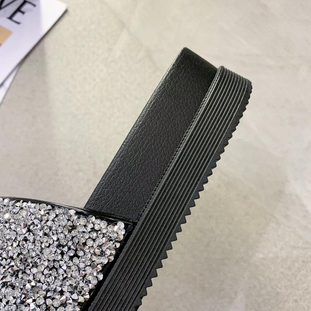 Cross-mirror cool slippers for women 2025 summer new Korean version of student ground-resistant grinding lightweight thick-soled muffin shoe