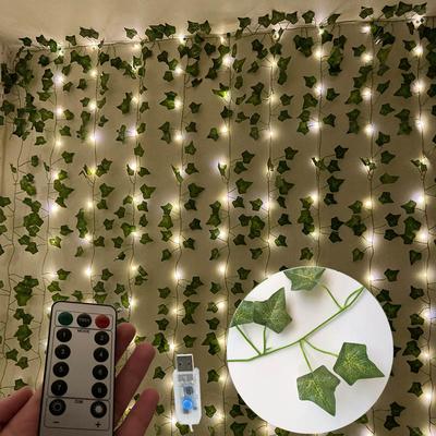 Artificial Plants for Decoration Fake Plants Leaves  Ivy Vines Creeper  Leaf  with Led Light for Ramadan Decoration 2023 Party