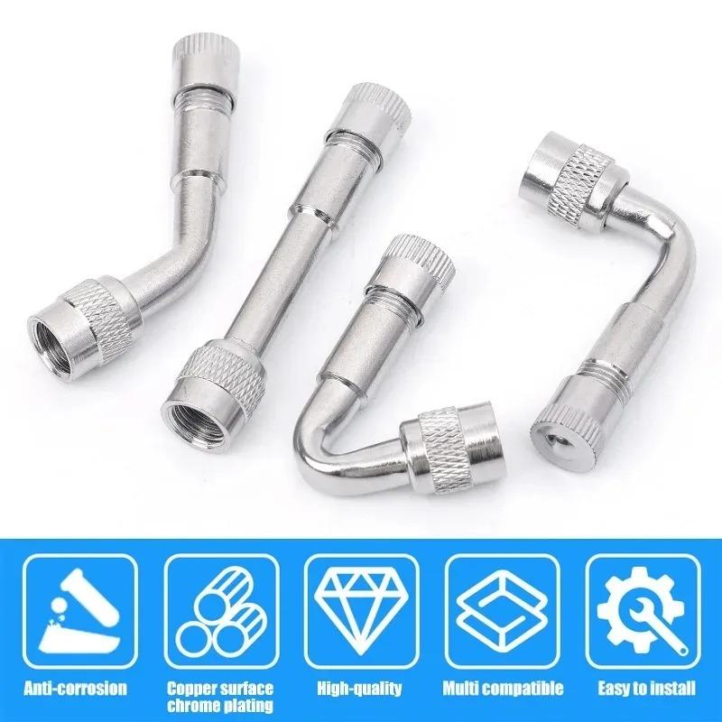 Motorcycle 45 90 135 180 Degree Angle Bent Valve Adaptor Tyre Tube Valve Extension Adapter for Truck Car Motor Bike Auto