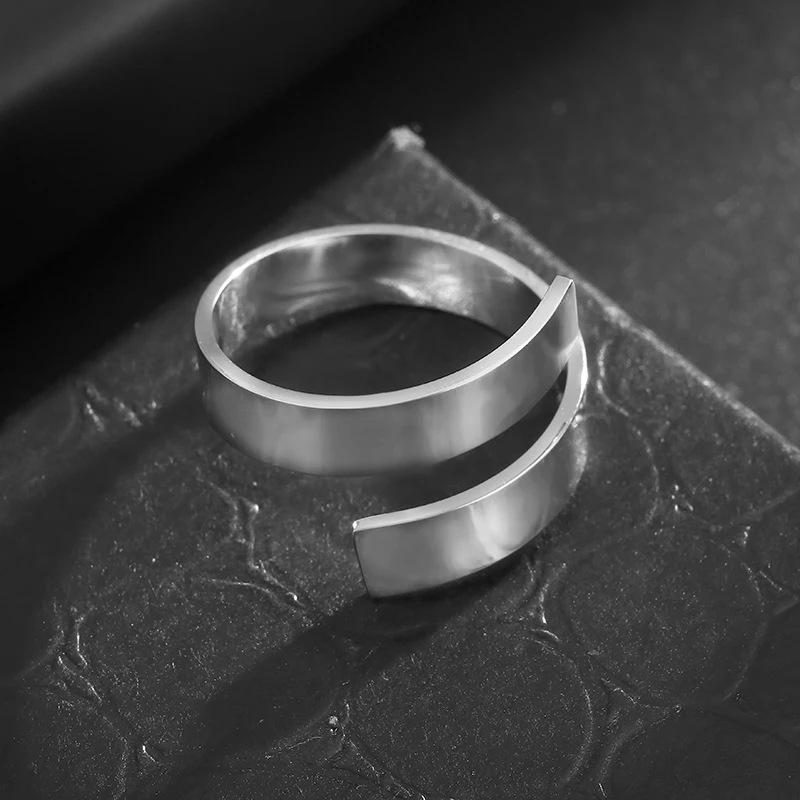 European and American Popular Jewelry Jewelry Niche High End Geometric Irregular Ring Glossy Titanium Steel Ring