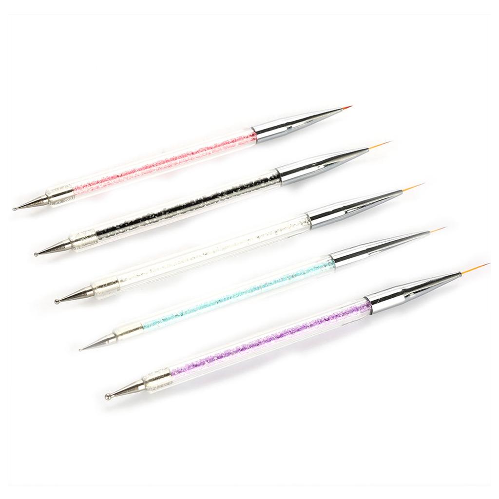 5PCS Double Heads Crystal Dotting Manicure Tools Painting Dot Pen Nail Art Paint Set