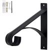 Grab Bars for Elderly, Wrought Iron Hand Rails Wall Mounted, 2 Step Handrail for Outdoor Steps, Black
