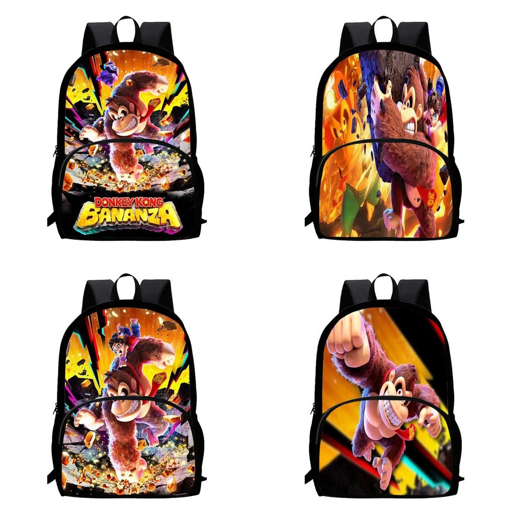 Donkey Kong Bananza Backpack With Large Capacity For School And College Use