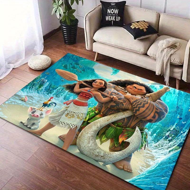 1pc Moana Pattern Area Rug Soft Flannel Floor Mat for Living Room, Bedroom, Sofa Coffee Table Floor Mat