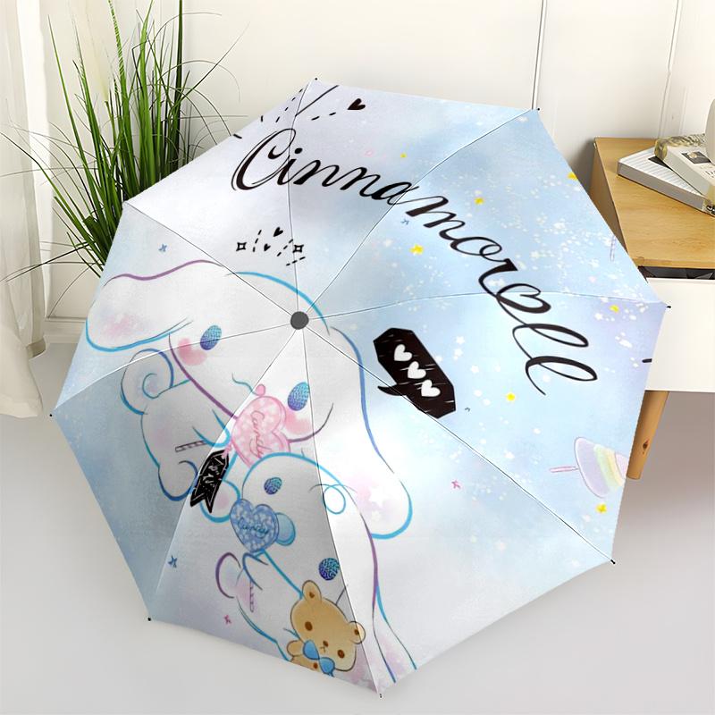 1pc Cinnamoroll & Baby Ideas Pattern Automatic Umbrella Is Fashionable and Good-Looking, a Portable 3-Fold Umbrella, Suitable for Travel and Daily Use