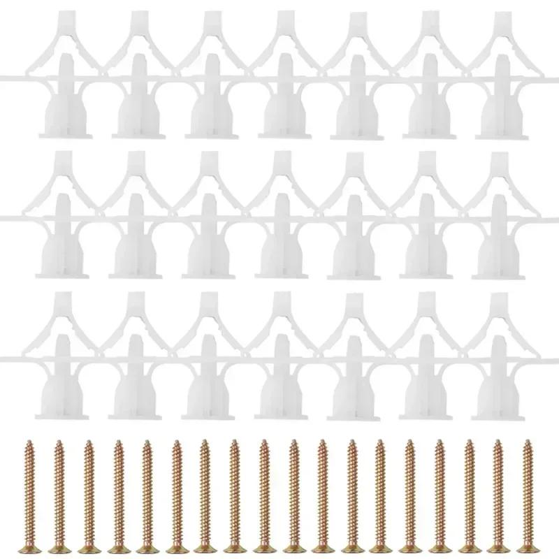 

Plasterboard Expansion Screw Tube Drywall Anchor Bolt Hollow-Wall Plug Airplane Expansion Plug Pipe Gypsum Board Anchors Fix Kit 60PCS(30sets)