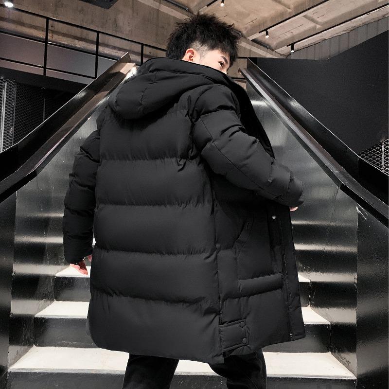 - Large Size Long Cotton-padded Clothes, Men's Loose Hooded Cotton-padded Jackets, Warm Coats, Thickened Down Cotton-padded Jackets, Cold-proof.