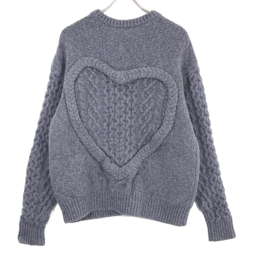 NKNIT 24AW-N104 Gray Heart Pullover Knit tops 0 grayUsed