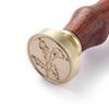 1pc DIY Scrapbook Brass Wax Seal Stamp and Wood Handle Sets Flower Golden 8.9x2.5cm Stamps: 25x14.5mm