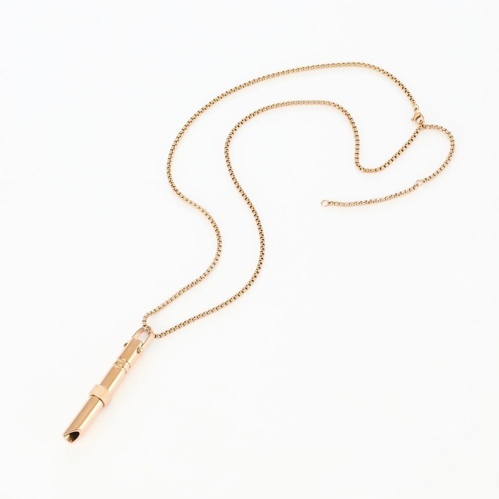 Fashion Mindfulness Training Whistle Stainless Steel Rotatable Yoga Portable Stress Relief Jewelry Accessories