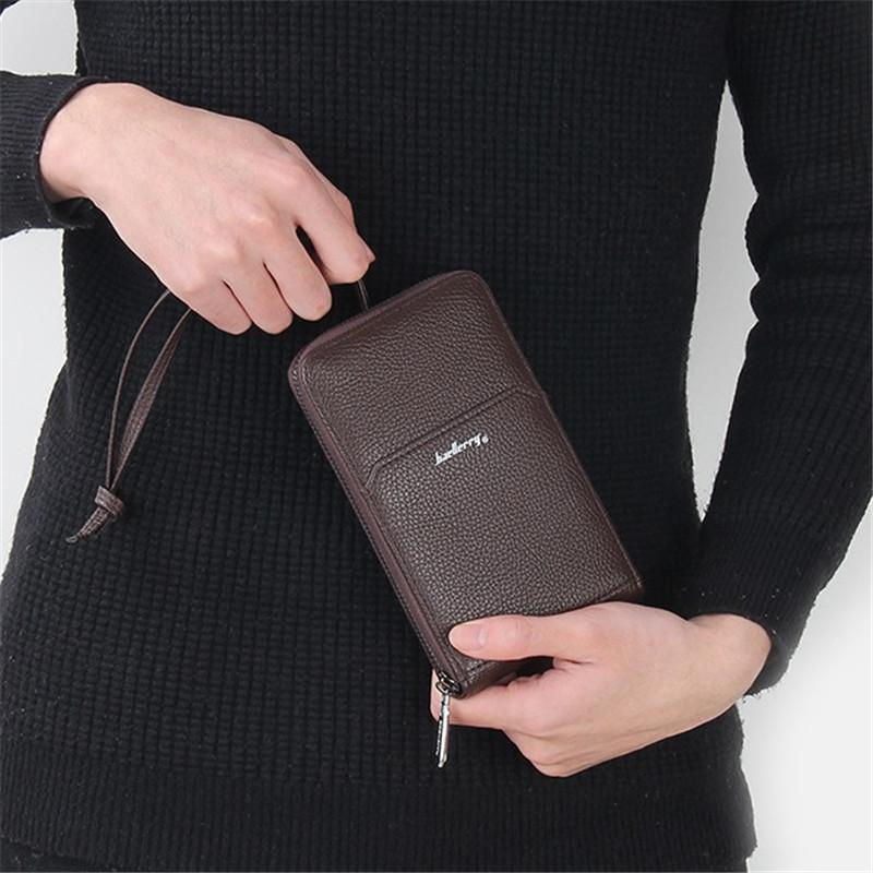 Baellerry Men Faux Leather Phone Bags Vintage Design Handbags Classic Purse Wallets GZW