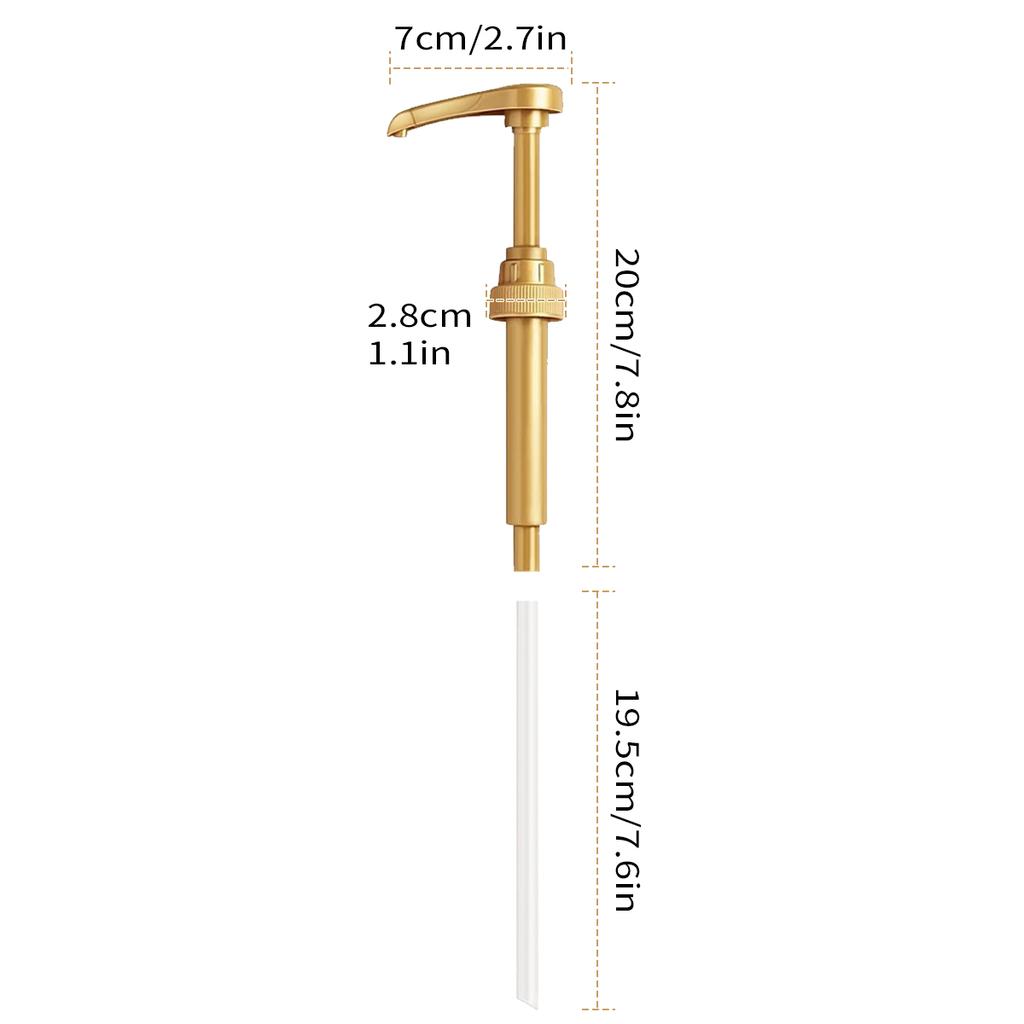 Αντλία Σιροπιού Leeseph Αντλία Δοσομετρητής Σιροπιού Καφέ Χρυσή Αντλία Σιροπιού για Μπουκάλι Σιροπιού 750ml/ 25.4oz Αντλίες Σιροπιού για Καφετέρια