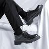 Big head leather shoes Korean version trendy British versatile business dress men's shoes casual youth black small leather shoes 3195-R