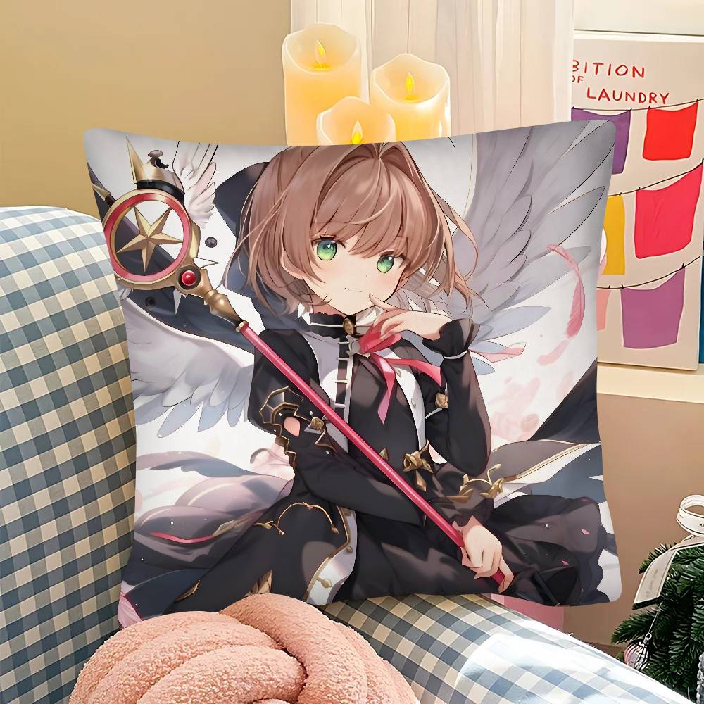 Anime Cardcaptor Sakura Pillow Case Square Pillow Bedroom Sofa Leisure Comfort Cushion Car Living Room Home Decoration