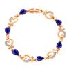 Heart Hollow Women Bracelet Zinc Alloy Colorful Rhinestone Chain Bracelet Jewelry Accessory