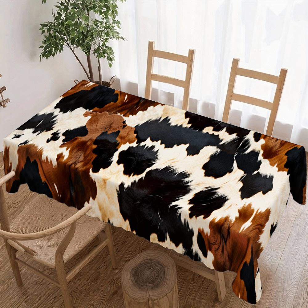 Rektangulaire Tafelkleed met Koeienprint voor Tafeldecoratie Feestdagen Waterdicht Herbruikbaar Tafelkleed voor Tafels Keuken Eetkamer 140x140cm