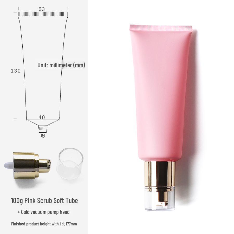 100g/ml Pink Frosted Soft Tube Bottle for Body Lotion, Facial Cleanser, Face Wash - Travel Size Cosmetic Packaging