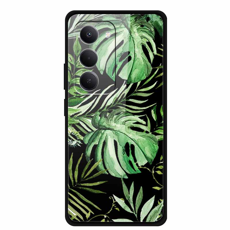 Glas-Rückseite für Xiaomi Redmi 15 4G Cartoon Niedlich Weicher Stoßfänger Harte Gehärtete Glas Hülle für Xiaomi Redmi 15 5G Hülle 6,9" Schale