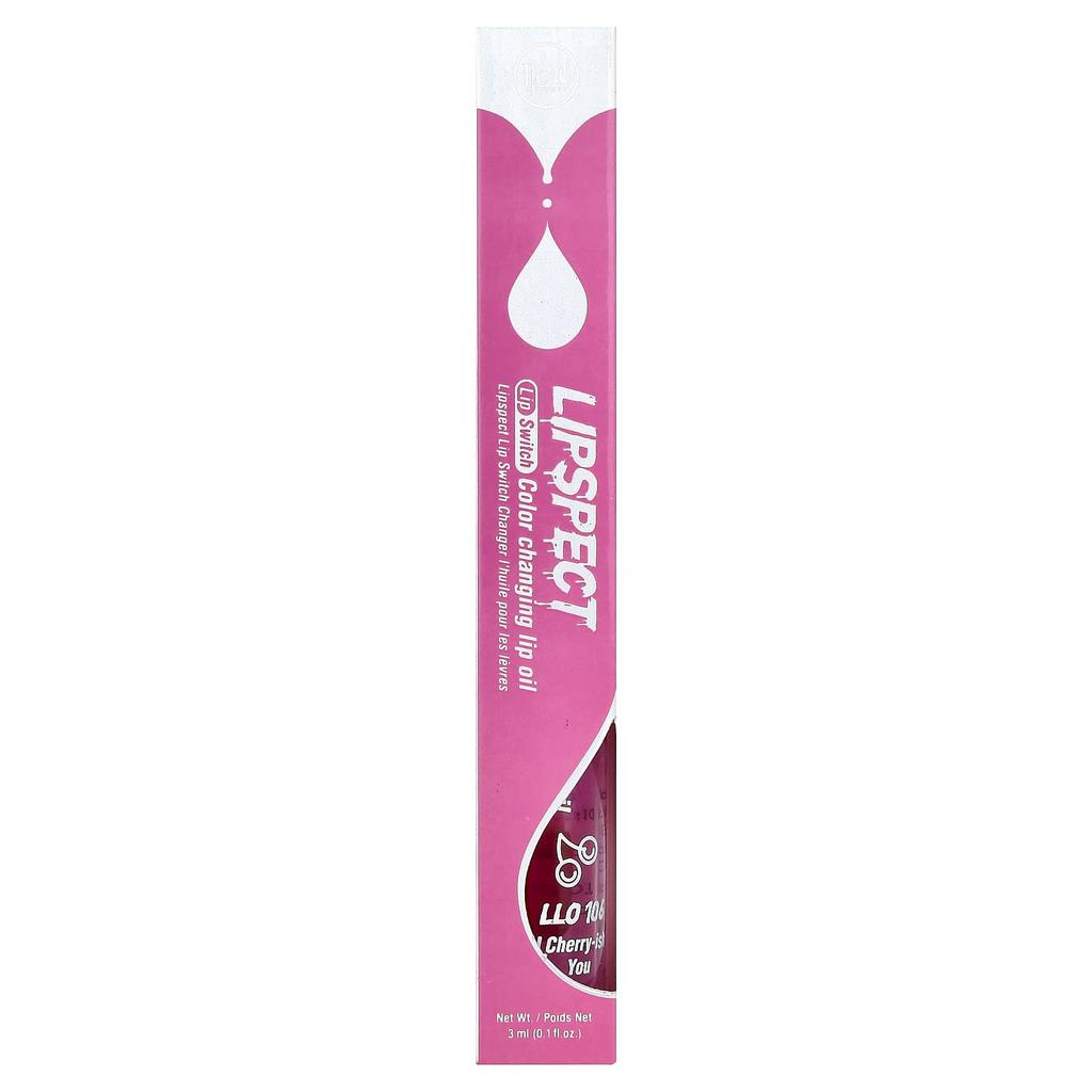 J.Cat Beauty, Lipspect Lip Sensor, Color-Changing Lip Oil, LLO106 I Cherry-Shea Oil, 3 ml (0.1 fl oz)