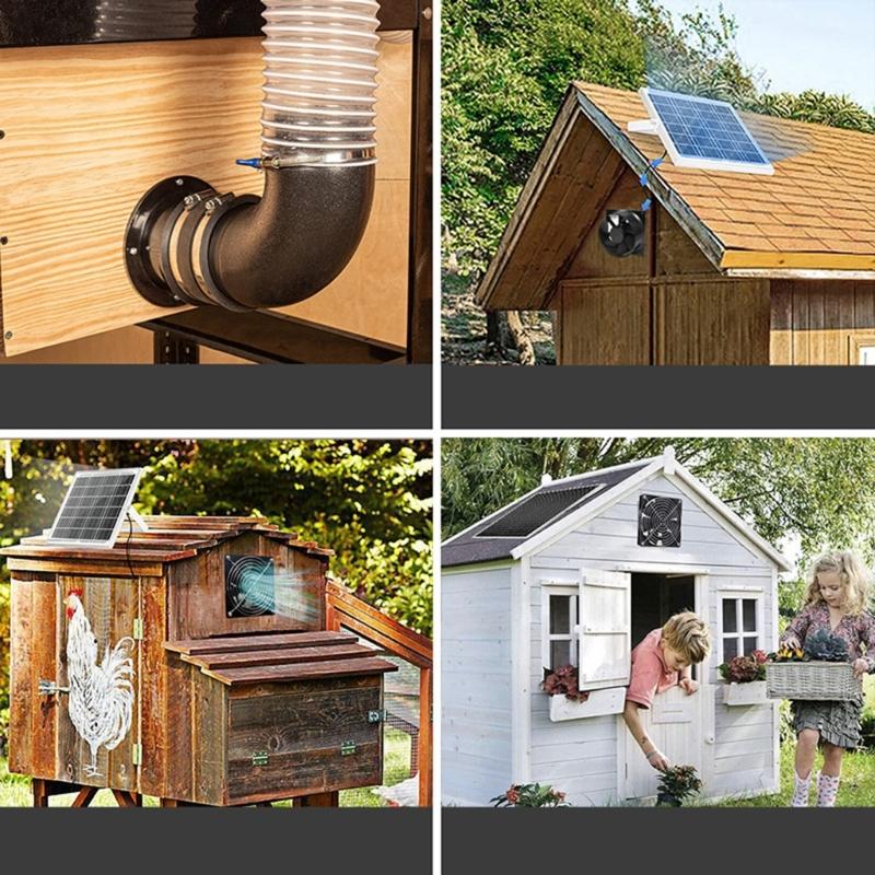 Hoher Luftdurchsatz 12V Inline-Rohrventilator für Hauslüftung Solarbetrieben 5,5x2,1mm Buchsenanschlüsse Stabiler ABS-Kunststoff