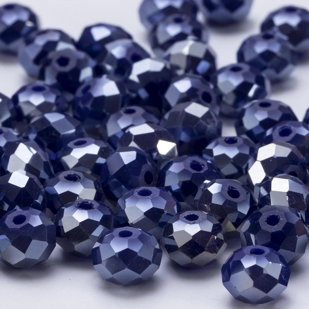 4 6 8 mm Rondell Kristallpärlor Fasetterade Porslinsglas Pärlor Lösa Avståndspärlor för Smyckestillverkning Handarbete Armband Halsband