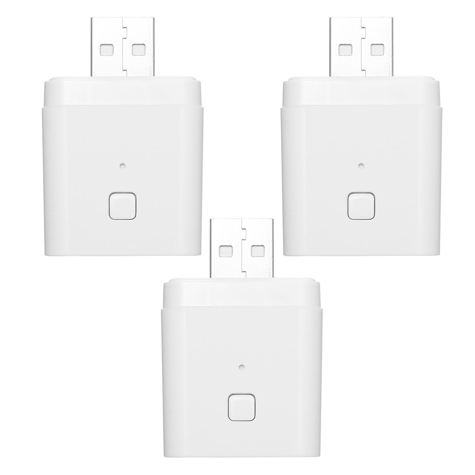 Adattatore intelligente USB wireless Tuya Micro 5V Flessibile e portatile Rendi intelligenti i dispositivi USB tramite l'APP Tuya Controllo vocale compatibile con Alexa Google Home 3pcs bianco