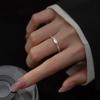 Twisted Zircon Braid Open Square Finger Ring - Blogger Style High-End Niche Design