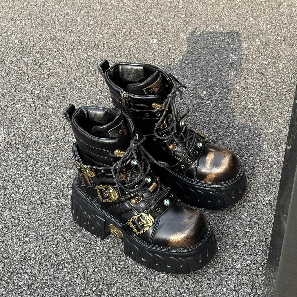 Booster Shoes Internet Celebrity Fried Street Metal Punk Retro Trend