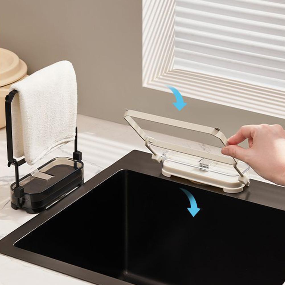 Faltbarer Spülbecken-Filterständer, Saugnapf-Spülbecken-Sieb-Netzbeutelständer, Wiederverwendbare Multifunktions-Abtropfständer für Obst Gemüse