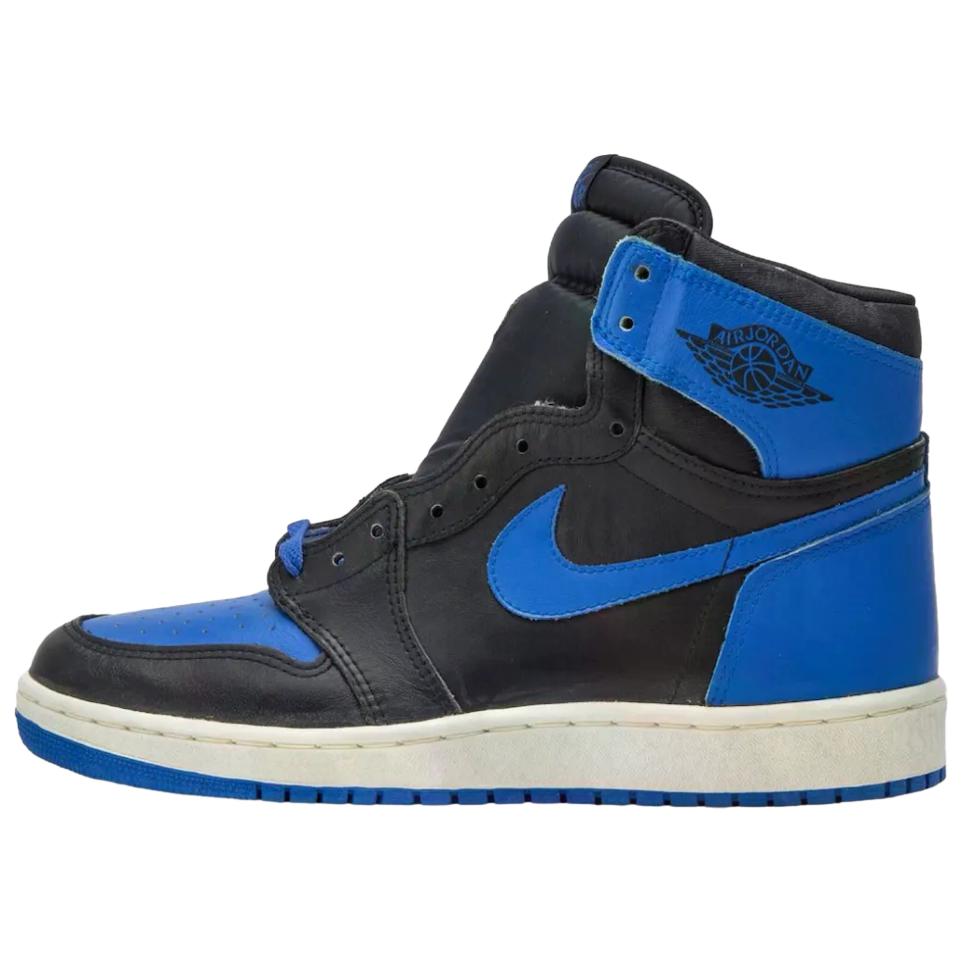 Jordan Air Jordan 1 High top Vintage Basketball Shoes Unisex Black Blue IQ5495-005