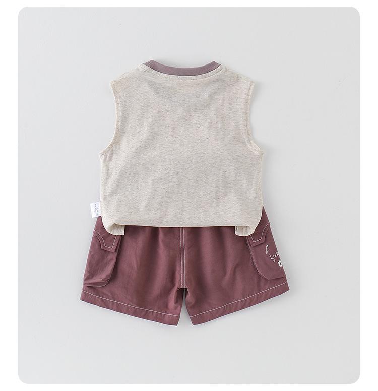 Baby Boy Sleeveless Cotton Vest & Shorts Set - Summer 2-Piece Outfit
