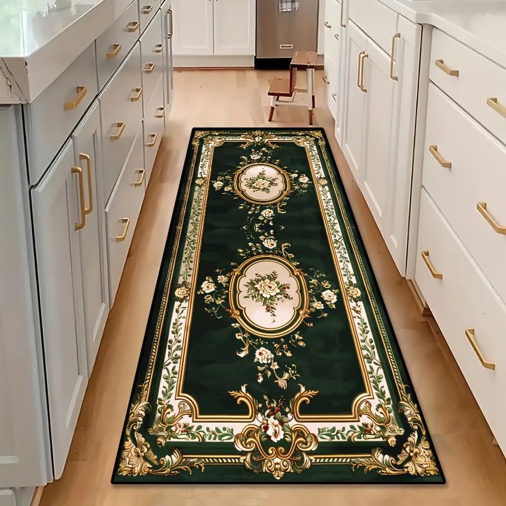 1Pcs Luxury European Velvet Non-Slip Washable Area Rug Runner for Hotel, Foyer, Hallway & Lounge