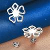 925 Sterling Silver Exquisite Hollow Flower Stud Earrings for Women Fashion Wedding Party Jewelry Charm Gift