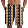 Lichte Ademende Sportshorts voor Mannen met Onafhankelijkheidsdag Print Elastische Taille Casual Losse Pasvorm Sportshorts