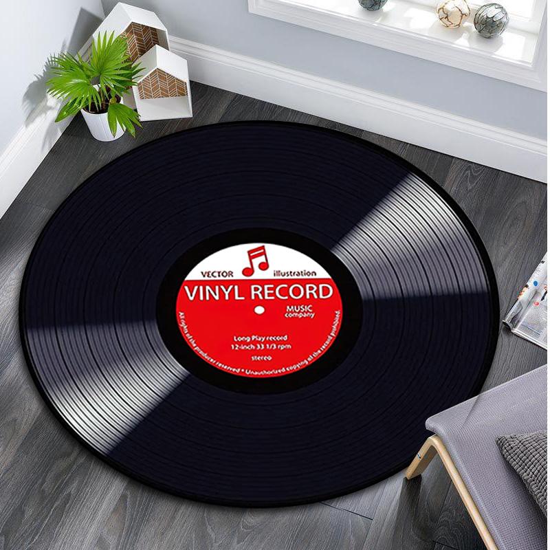 1Pc Music Staff Circular Print Rug - home decoration Carpet For Living Room Bedroom Flooring Computer Chair Area Rug
