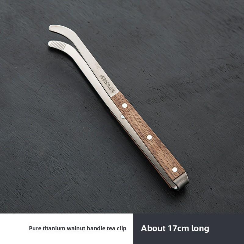 1PC Pure Titanium Tea Tongs, Heat-resistant Household Ebony Gongfu Tea Set Accessories Cup Tongs